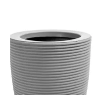 Vaso Cone Riscato 45cm Cinza Claro Vasap