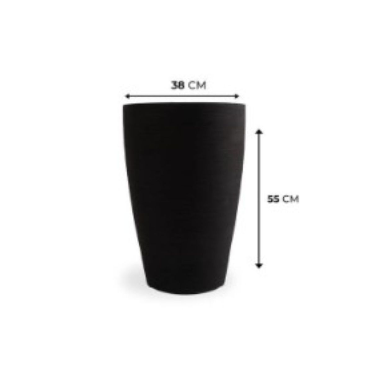 Vaso Cone Grafiato 55cm Preto Absoluto Vasap, marca Vasap - Foto Principal