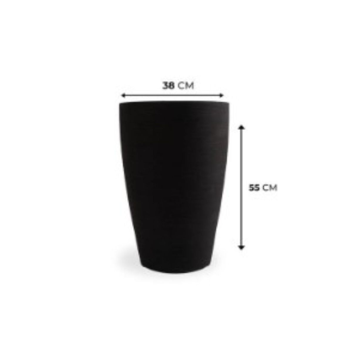 Vaso Cone Grafiato 55cm Preto Absoluto Vasap, marca Vasap - Foto Principal