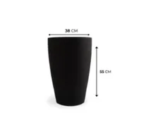 Vaso Cone Grafiato 55cm Preto Absoluto Vasap