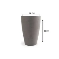 Vaso Cone Grafiato 55cm Cinza Claro Vasap