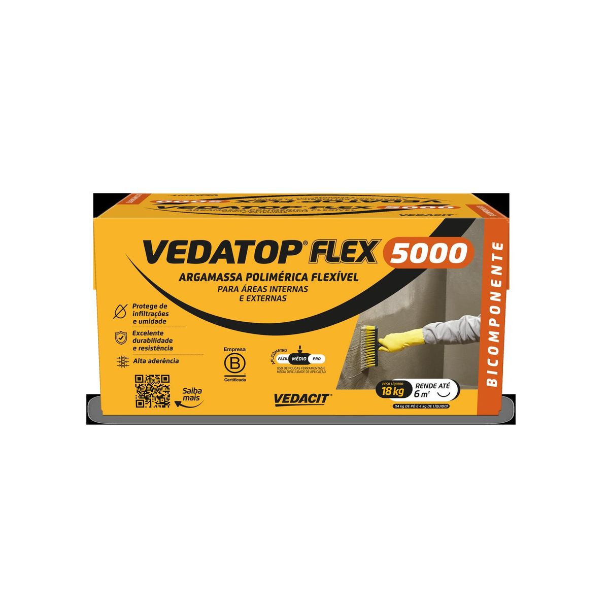 Argamassa Polimerica Vedatop 5000 18kg Vedacit, marca Vedacit - Foto Principal