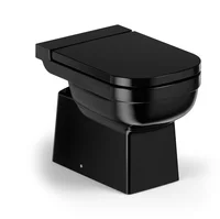 Kit Bacia Convencional com Assento Preto Saída Vertical Elite Celite