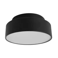 Plafon Ibiza.02 Preto 25 Cm Diametro para 02 Lâmpadas  E-27 Tualux