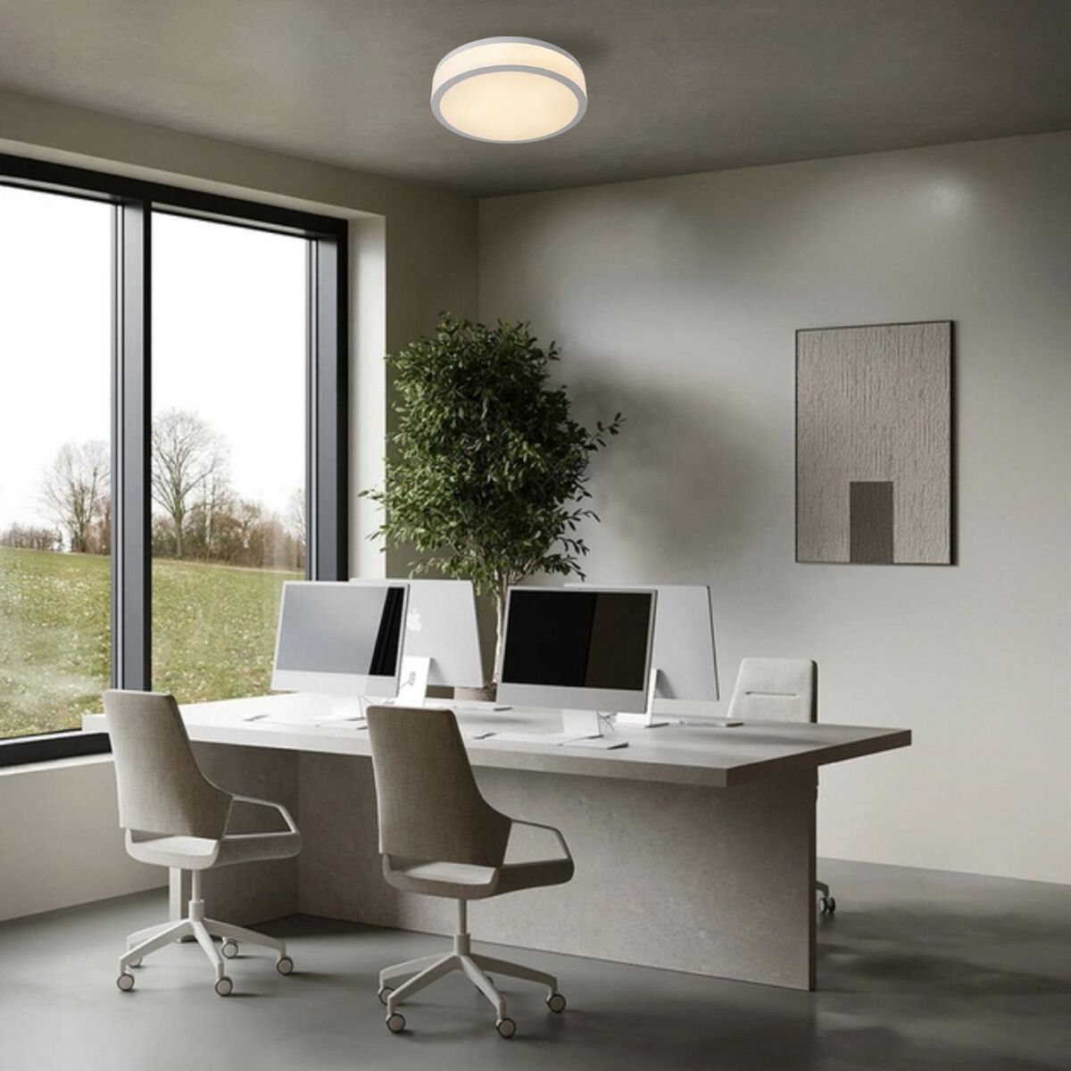 Tualux - Plafon Santorini.05 Branco 46 Cm Diametro para 05 Lâmpadas  E-27 Tualux