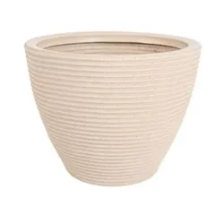 Vaso Cone Baixo Riscato 28cm Areia Vasap