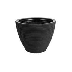 Vaso Cone Baixo Riscato 28cm Preto Vasap