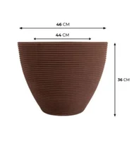 Vaso Cone Baixo Riscato 36cm Argila Vasap