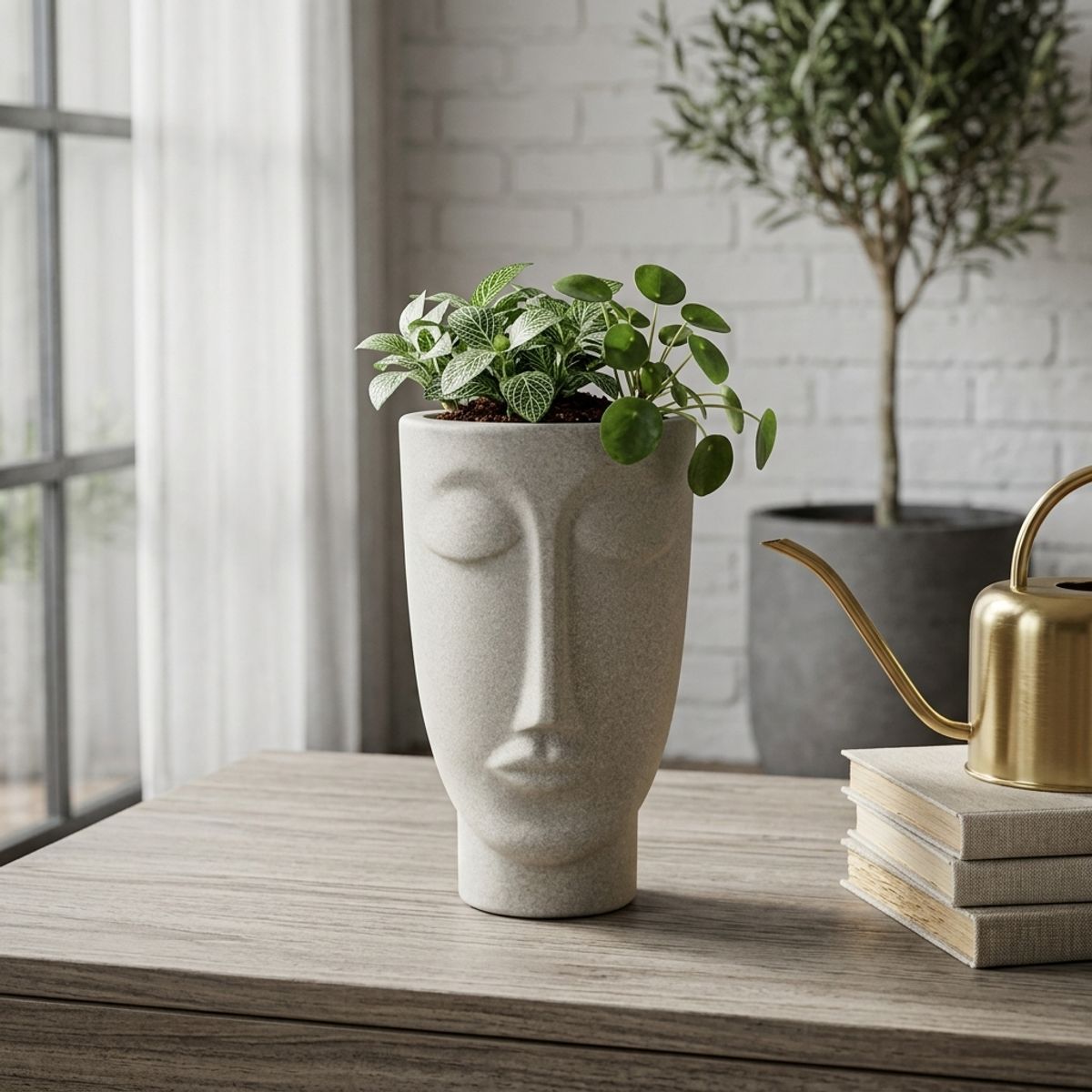 Vaso Face Homem 24cm Cimento Nutriplast, marca Nutriplast - Foto 2