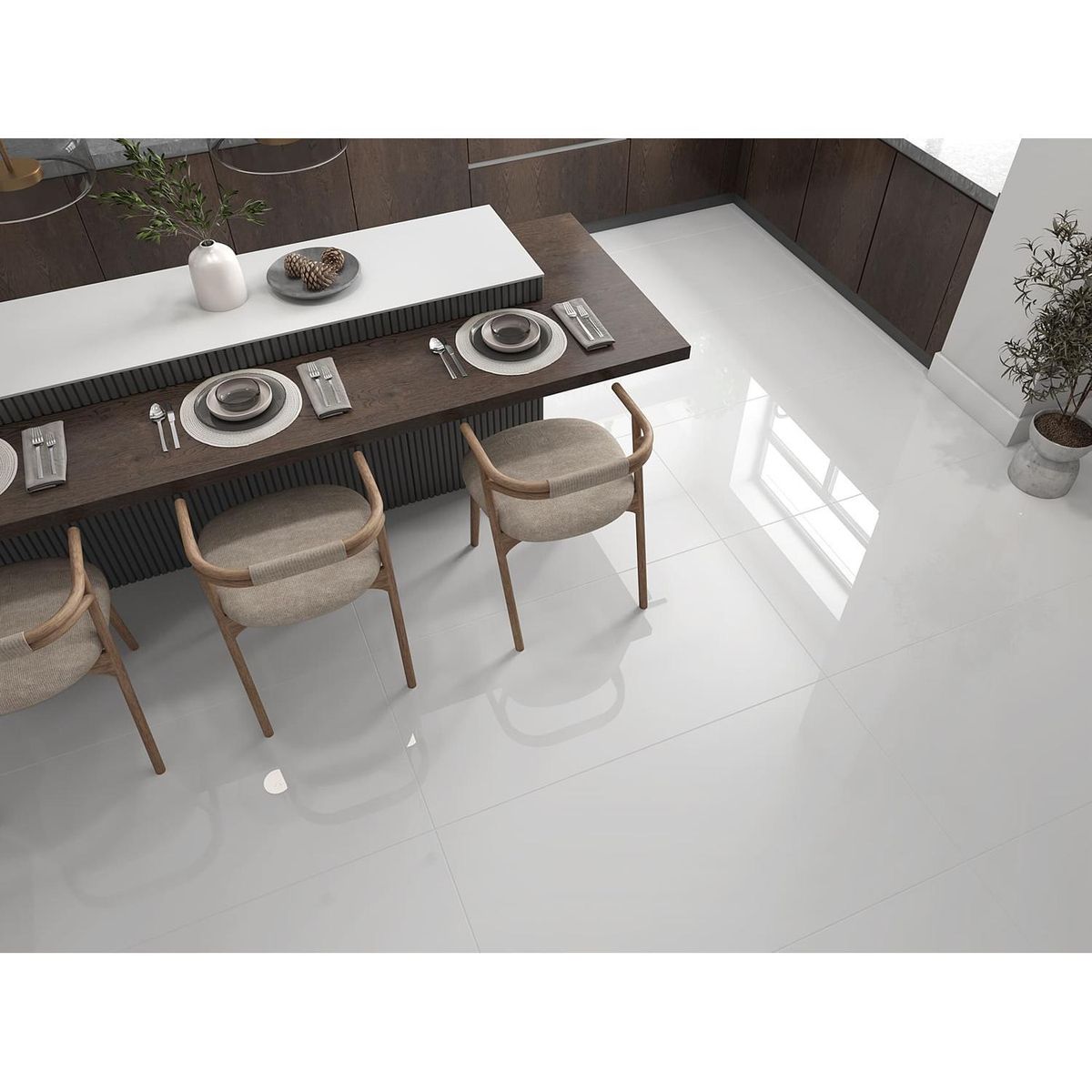 Piso Retificado Branco Polido 60x120 Extra 1 Face Ind. de Uso Lb, marca Formigres - Foto 2