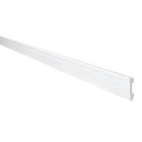 Rodape Gart de Poliestireno com Friso Branco 240x7x1,3 Cm
