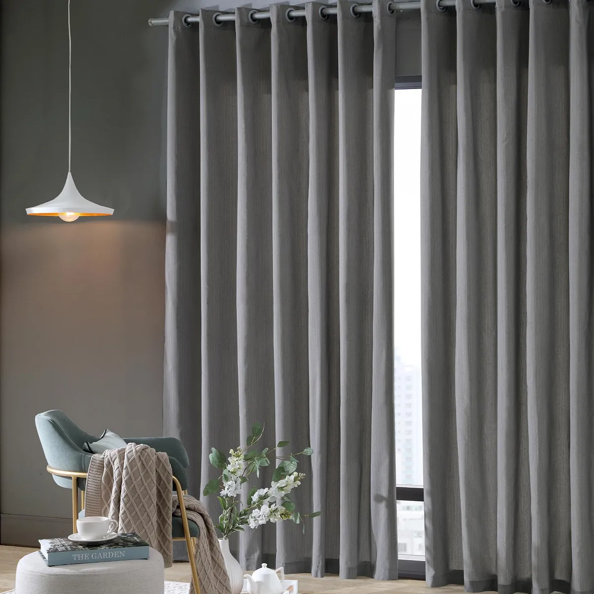 Cortina Rustica 2,60m X 1,70m Pantex/cinza Escuro, marca Bella & Co. - Foto Principal