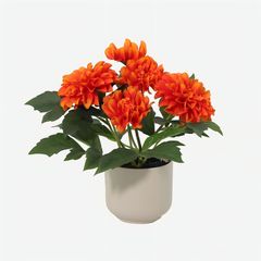Planta Artificial Dahlia Laranja