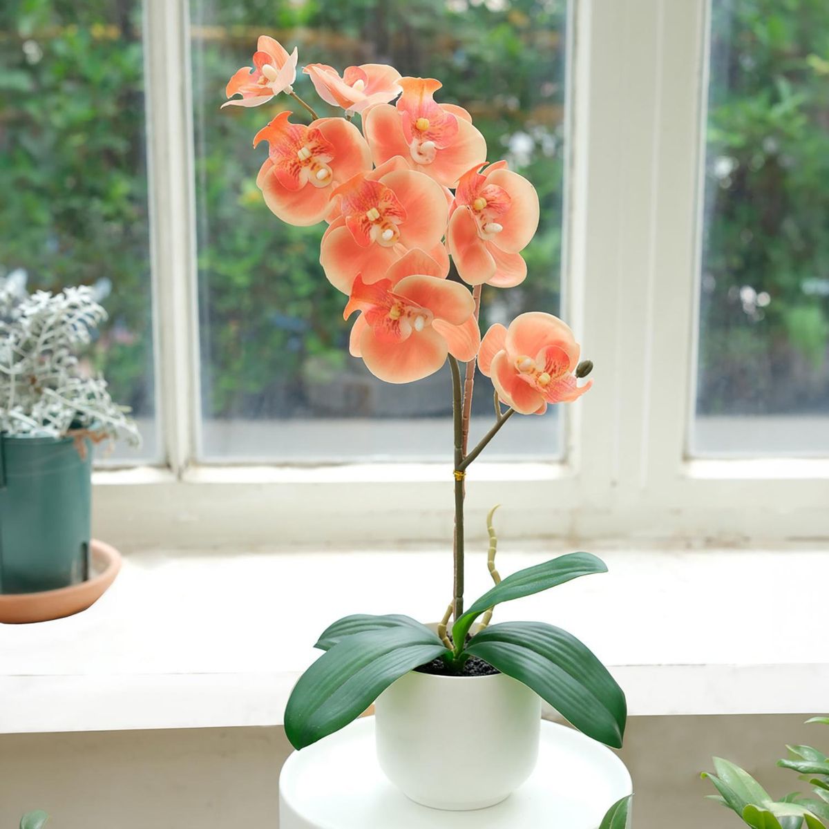 Planta Artificial Orquídea Laranja, marca Just Home Collection - Foto 2