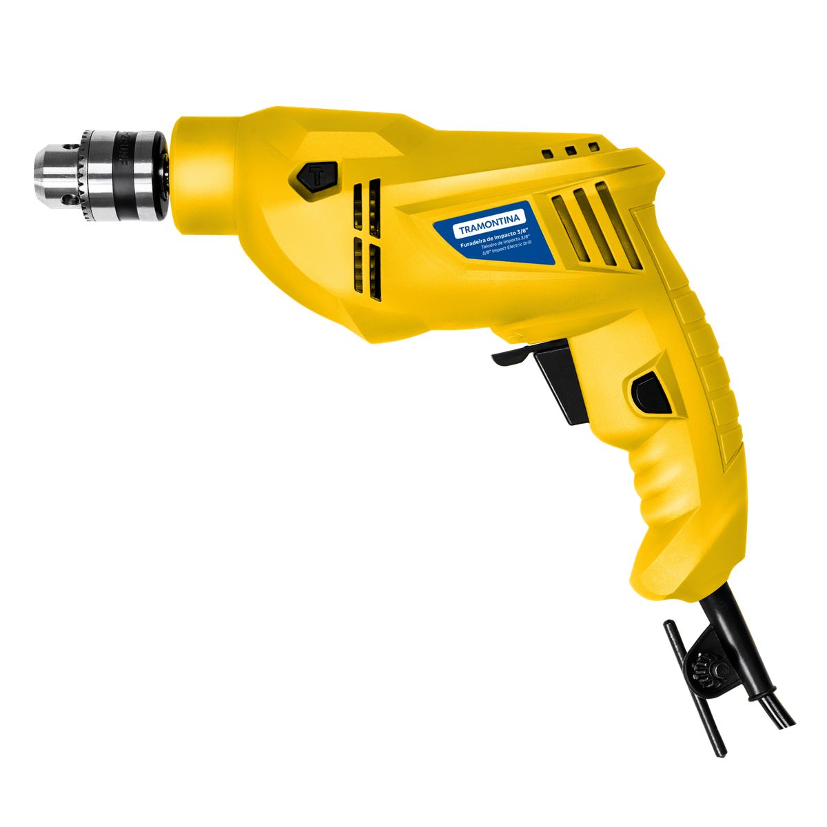 Furadeira de Impacto 3/8 500w 220v Amarelo Tramontina, marca Tramontina - Foto Principal