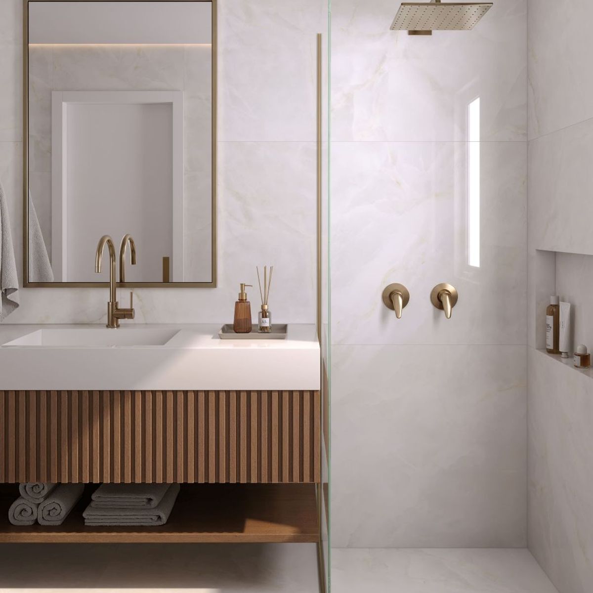 Porcelanato Polido Esmaltado Interno 100x100 Onyx Branco Caixa 2,00 M2, marca Elizabeth - Foto 2