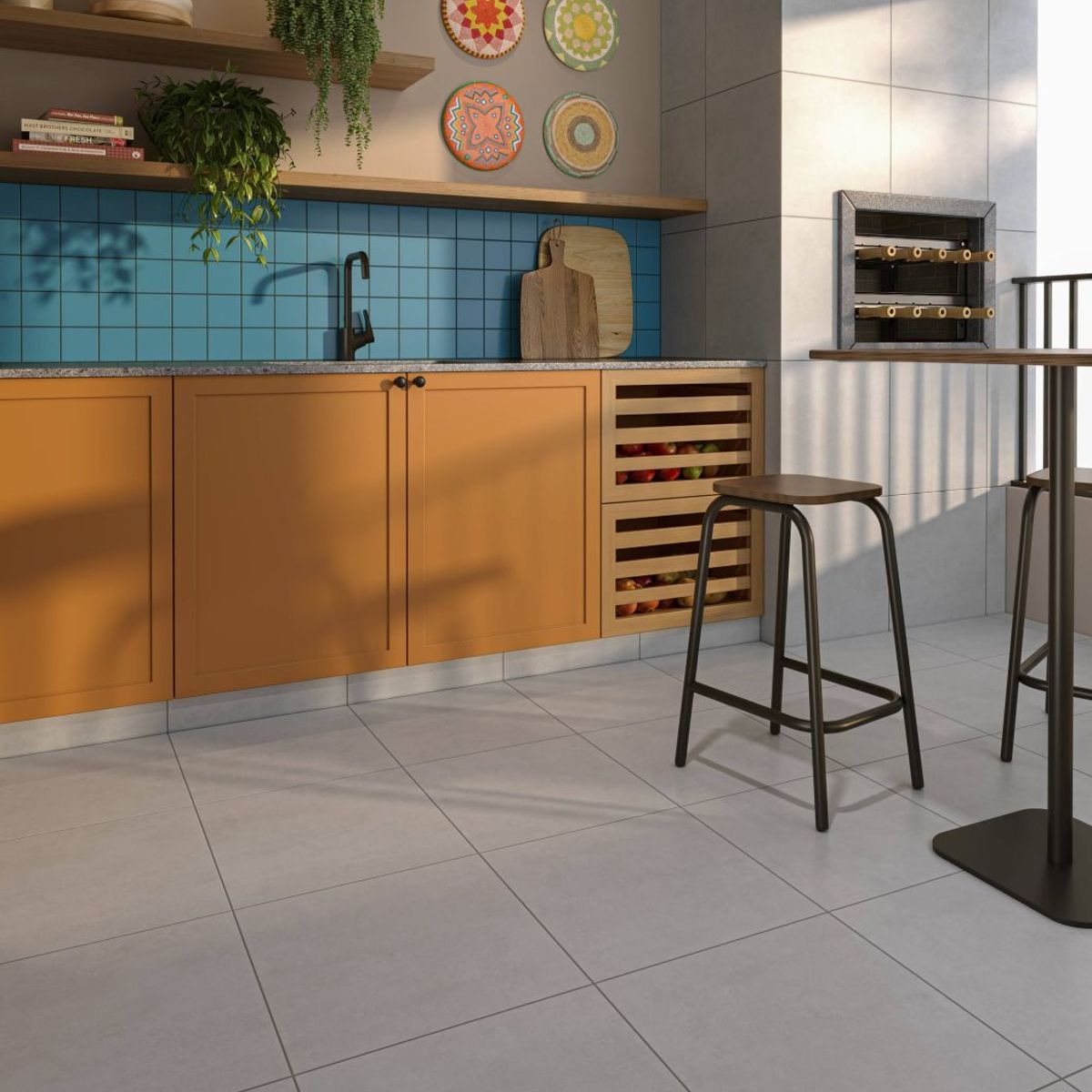Piso Cerâmico Esm Acetinado Caminho Cimento 45x45, marca Elizabeth - Foto 2