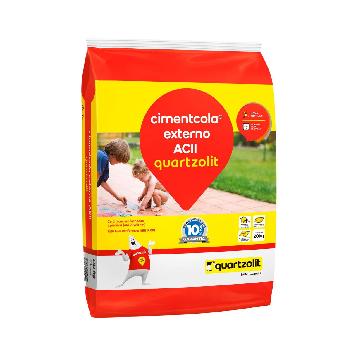 Argamassa Super Externa ACII, Cinza, 20kg, marca Quartzolit - Foto Principal