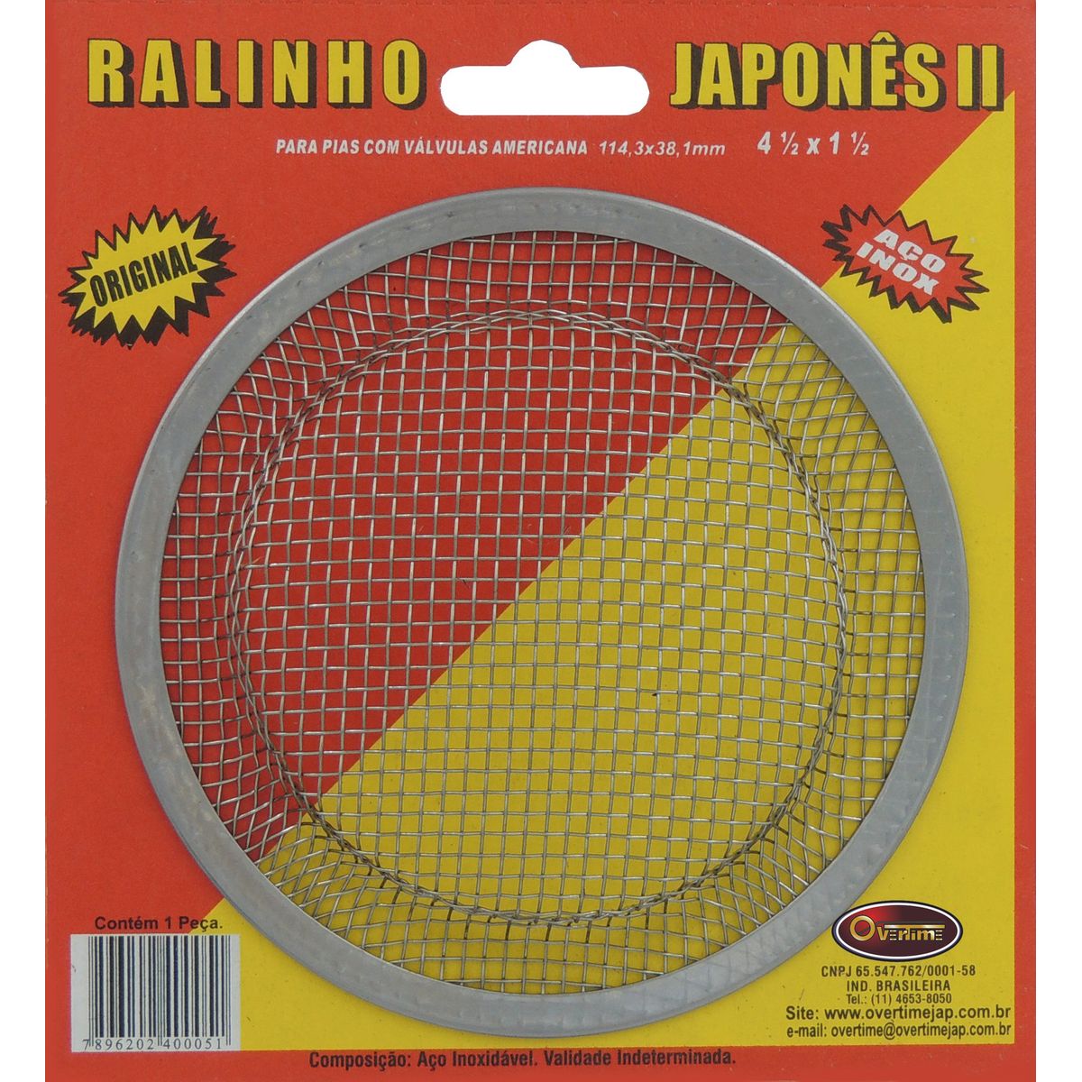 Ralinho Japones Ii 4 1/2"x1 1/2"aço Inox Overtime, marca Overtime - Foto Principal