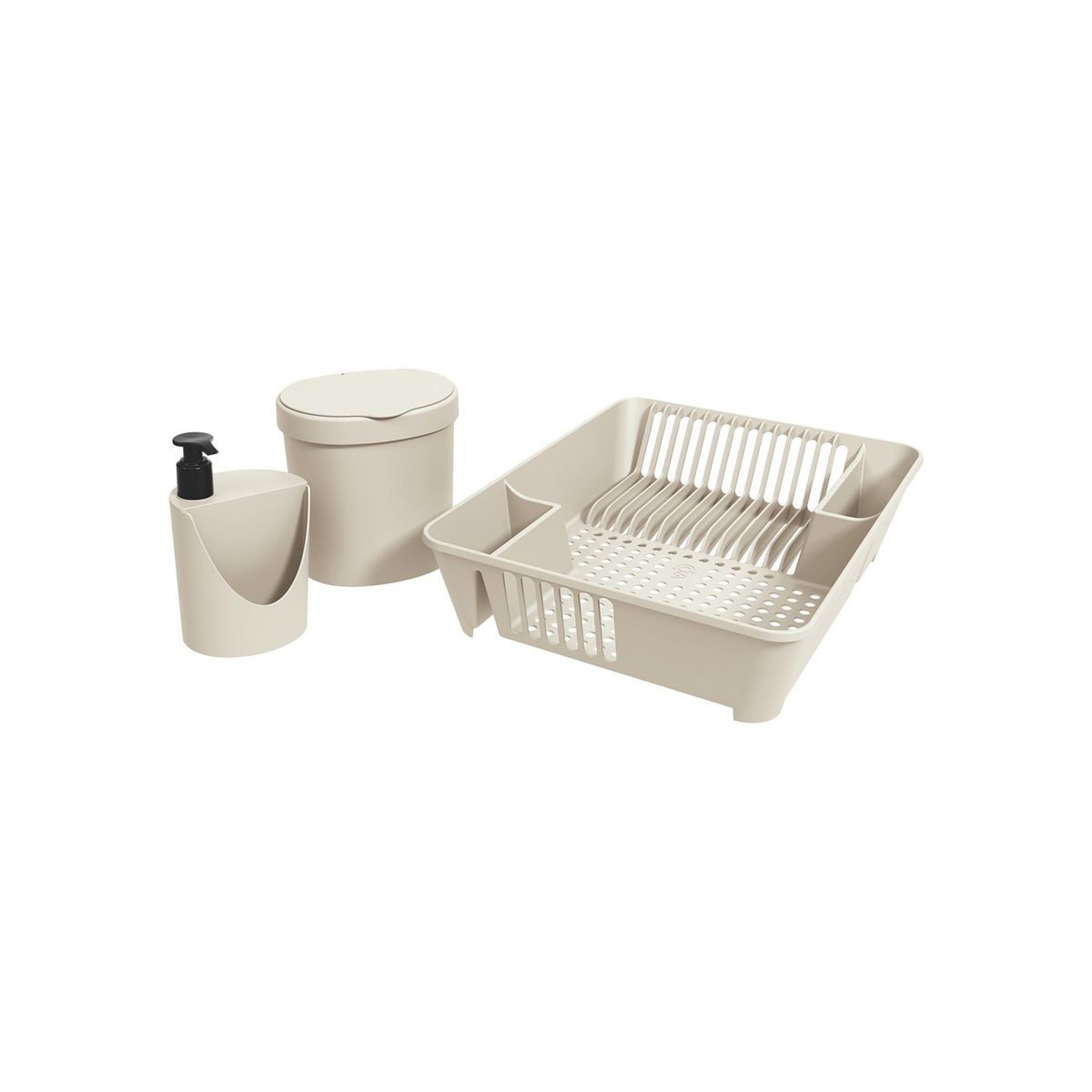 Kit Organize Sua Pia 3 Peças Coza Basic Bege Brinox, marca Brinox - Foto Principal