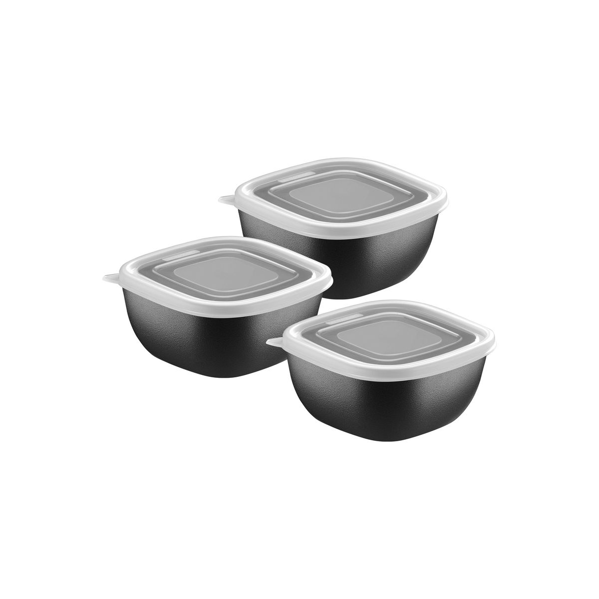 Jogo de Potes Tramontina Mixcolor em Polipropileno Preto com Tampa Transparente 300 Ml 3 Peças Tramontina, marca Tramontina - Foto Principal