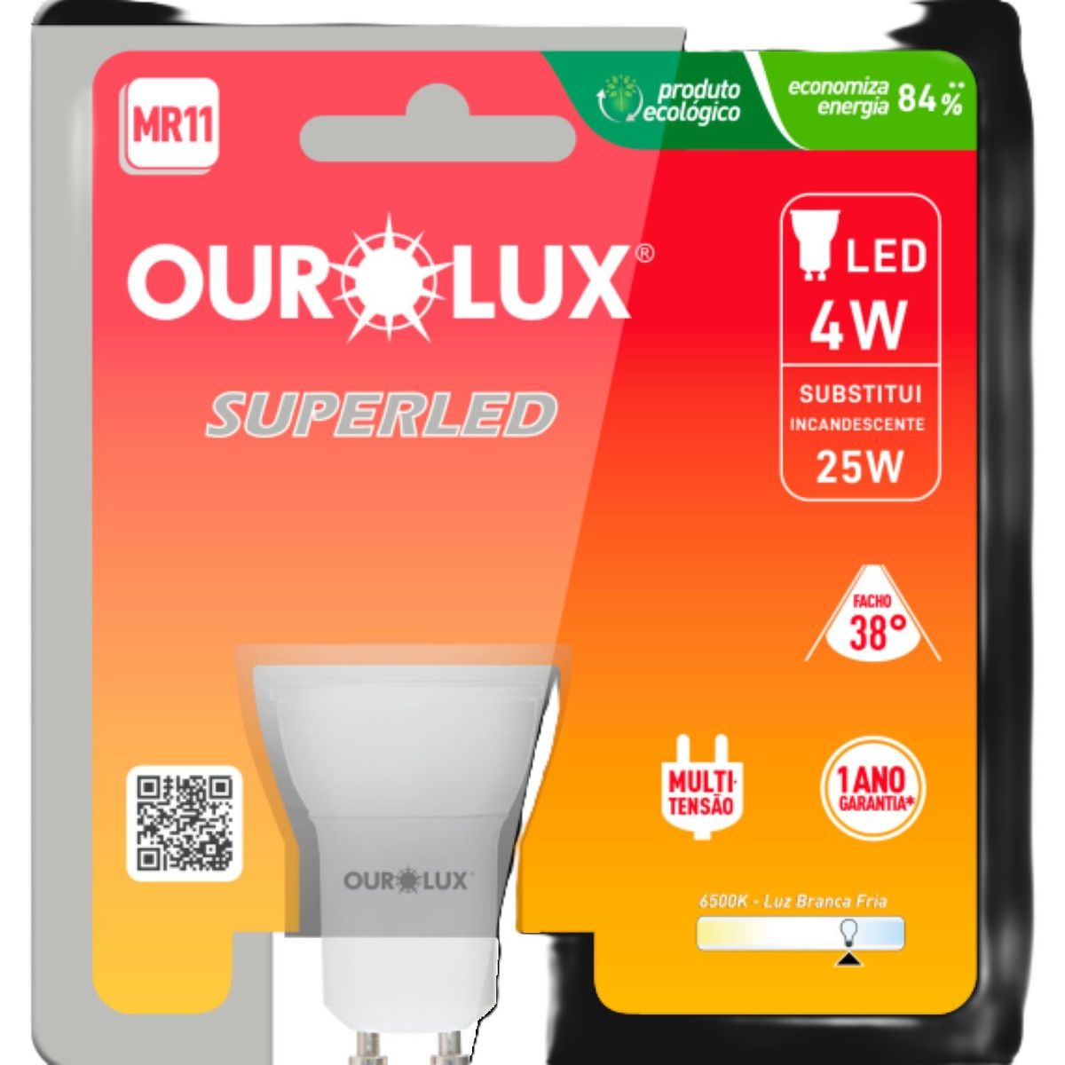 Lâmpada Mini Dicróica Mr-11 Gu10 4w Biv 6500k 38°, marca Ourolux - Foto 2