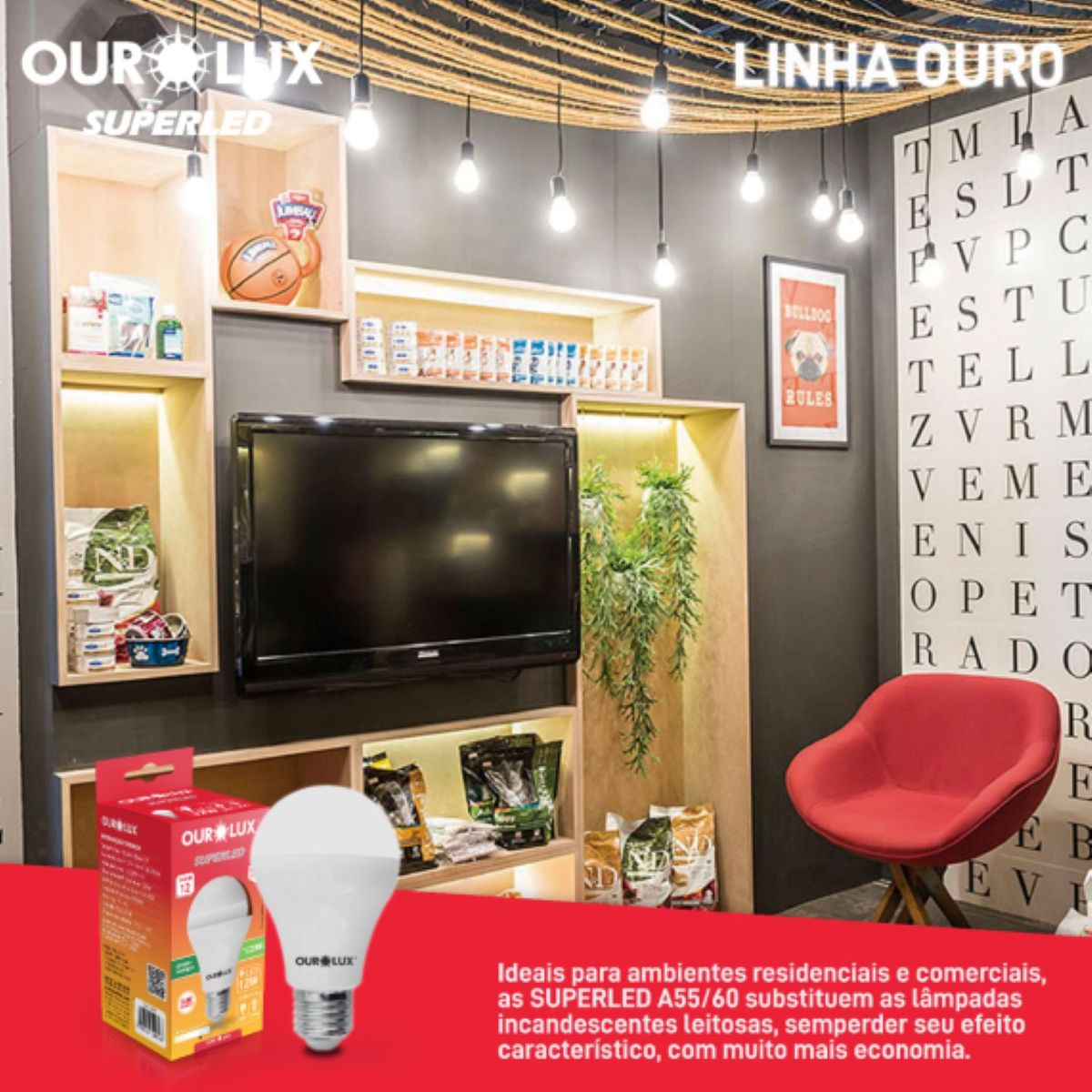 Lâmpada Bulbo 12w 3000k, marca Ourolux - Foto 2