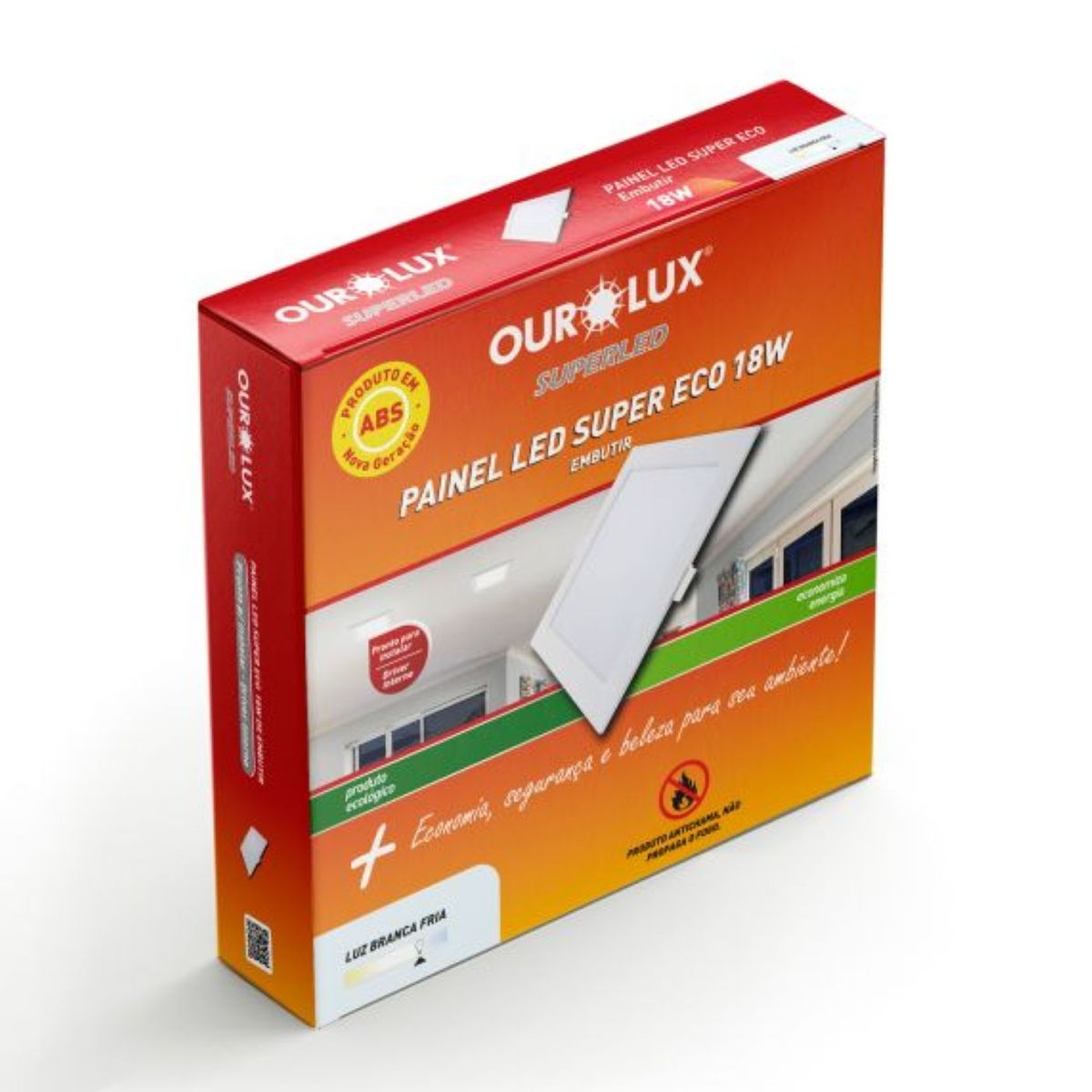 Painel Led Super Eco Branco 18w 4000k Quadrado Embutir, marca Ourolux - Foto 2