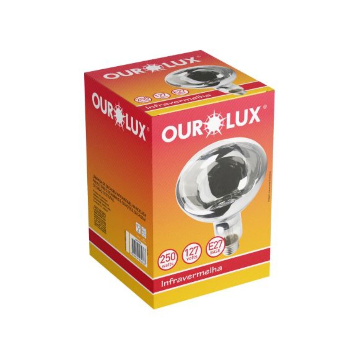 Lâmpada Incandescente de Secagem 250w 127v, marca Ourolux - Foto 2
