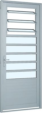 Porta Basulante Lambri Alumnio Esquerda 216x88x5,4cm Alumifort