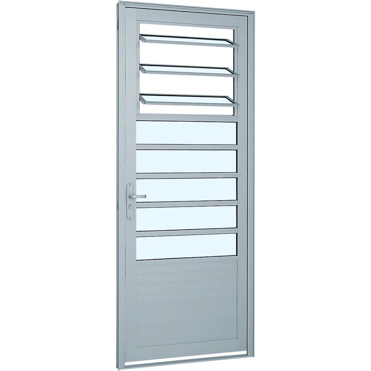Porta Basulante Lambri Alumínio Esquerda 216x88x5,4cm Alumifort, marca Sasazaki - Foto Principal