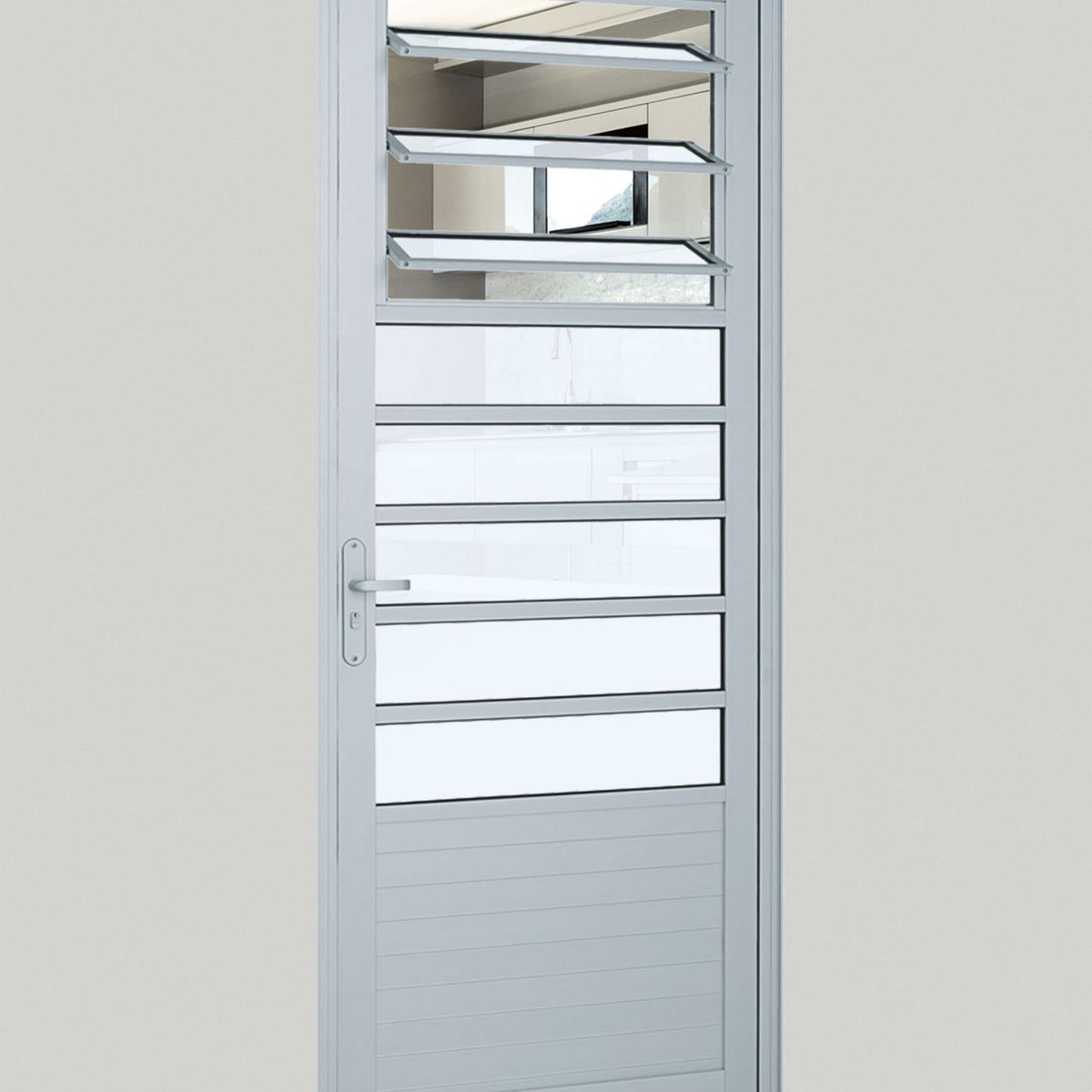 Porta Basulante Lambri Alumínio Esquerda 216x88x5,4cm Alumifort, marca Sasazaki - Foto 2
