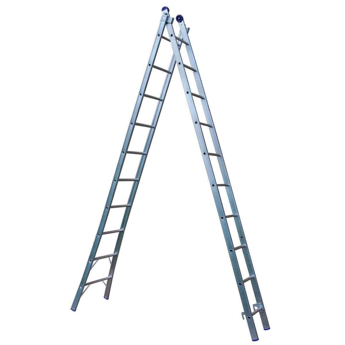 Escada Extensível 2x10 5,38m 20 Degraus Cromado, marca Mor - Foto Principal