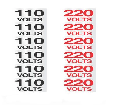 Placa Alumnio Etiqueta de Voltagem 110 e 220V, 12x12