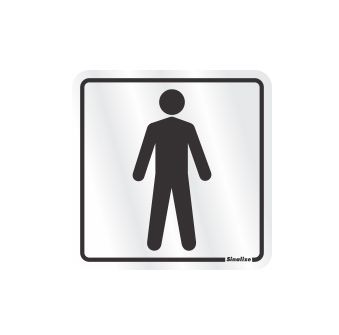 Placa Alumnio Sanitrio Masculino, 12x12