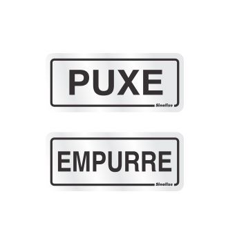 Placa Alumnio Puxe e Empurre, 12x12