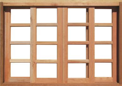 Janela de Correr 4 folhas Quadriculado Padro Imbuia 100x120x10cm