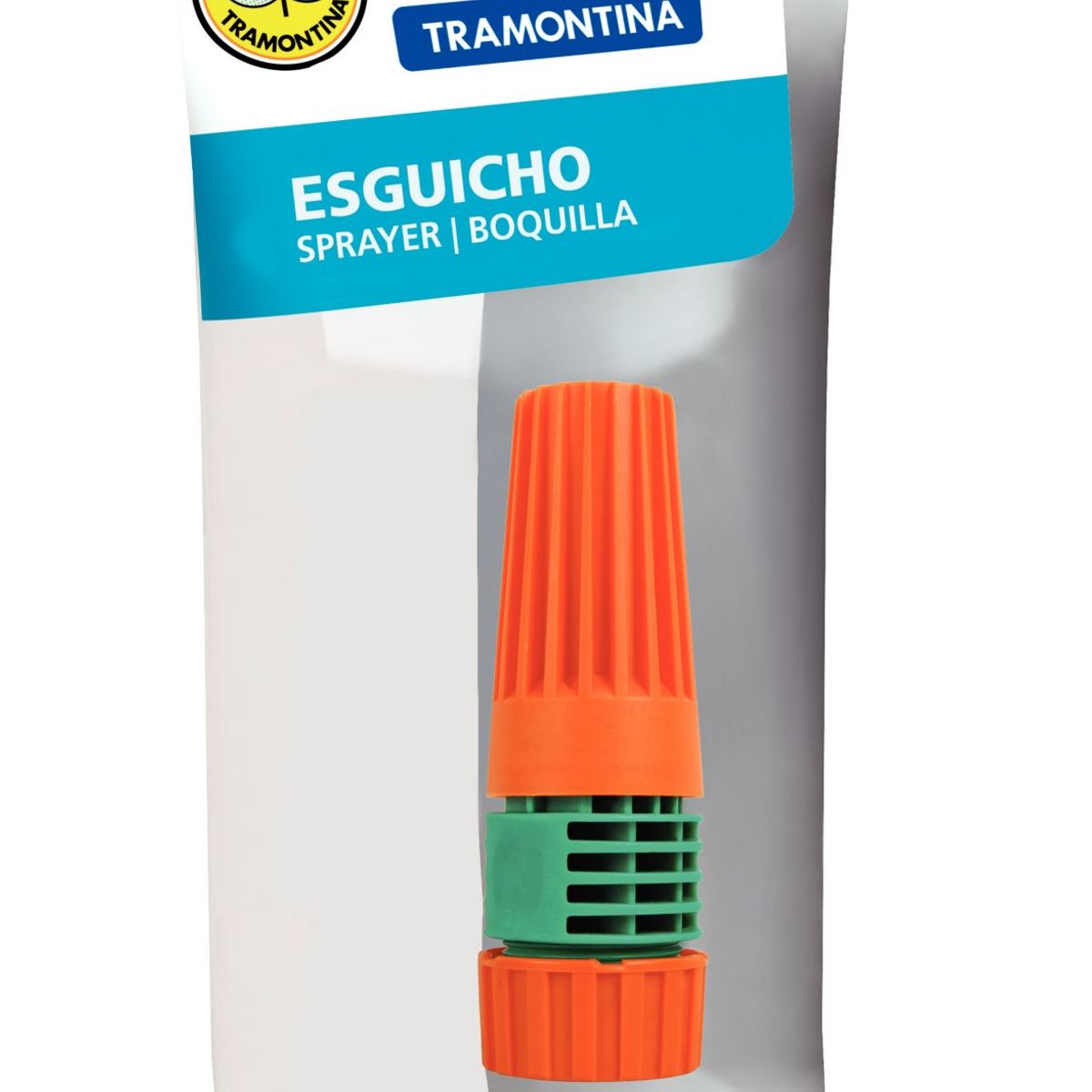 Esguicho com Jato Regulável e Engate Rosqueado de 1/2" Verde e Laranja, marca Tramontina - Foto Principal