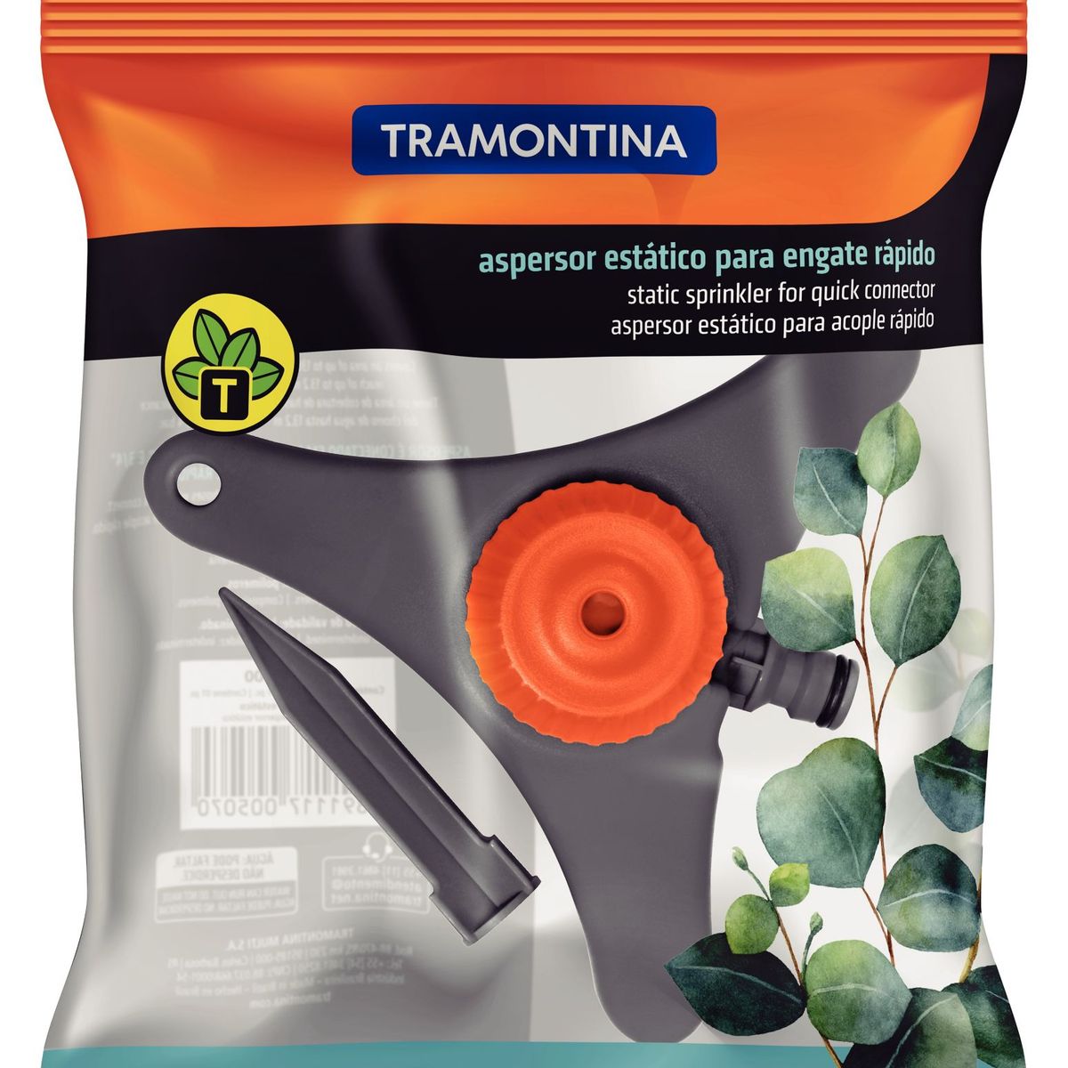 Tramontina - Aspersor Estático para Engate Rápido Cinza e Laranja