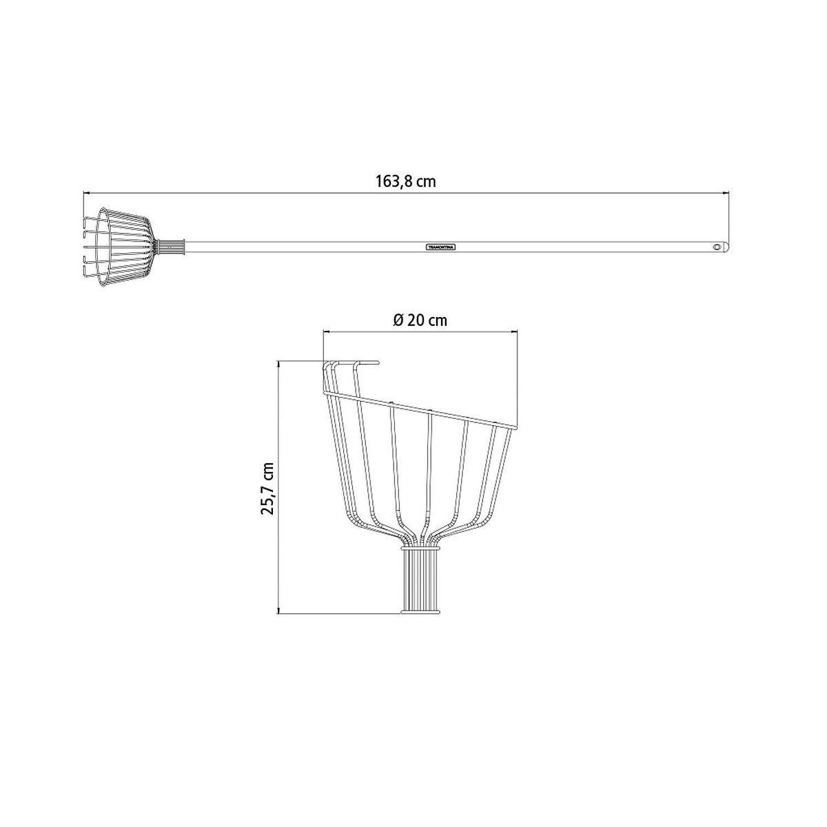 Colhedor de Frutas com Cabo 145cm Laranja, marca Tramontina - Foto 2