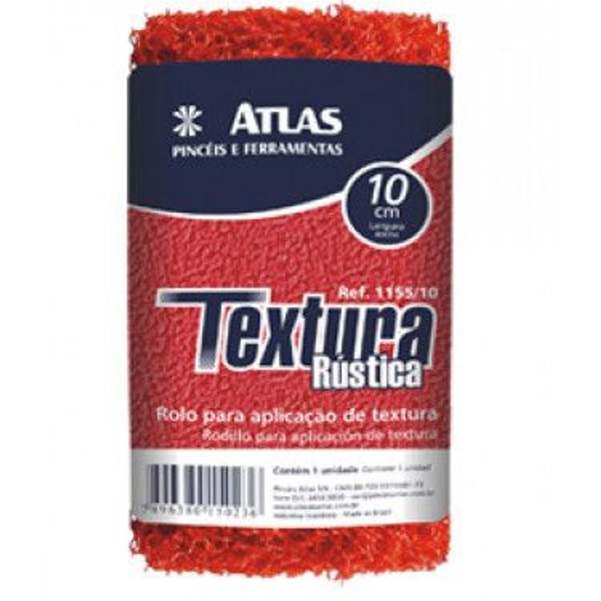 Rolo para Textura Rústica 23cm# REF-1155 Vermelho, marca Atlas pincéis - Foto Principal