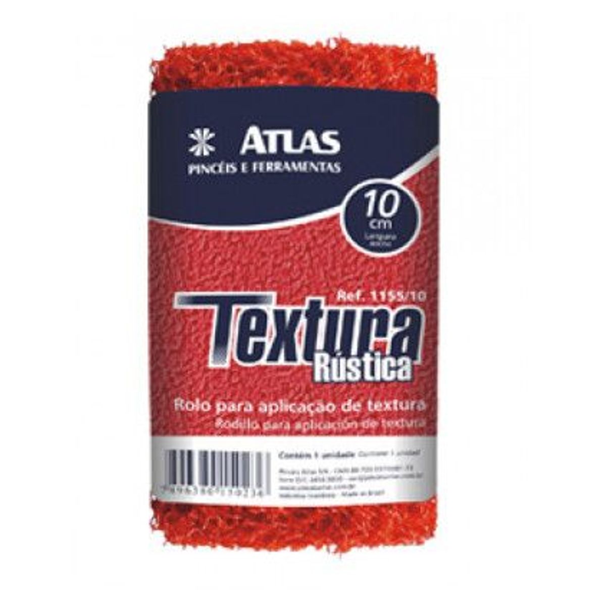 Rolo para Textura Rústica 23cm# REF-1155 Vermelho, marca Atlas pincéis - Foto Principal