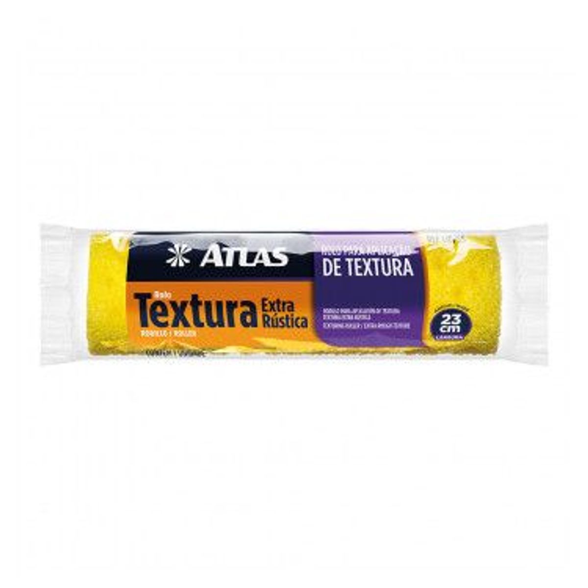 Rolo para Textura Extra Rústica de Espuma 23cm REF-110/55 Amarelo, marca Atlas - Foto Principal