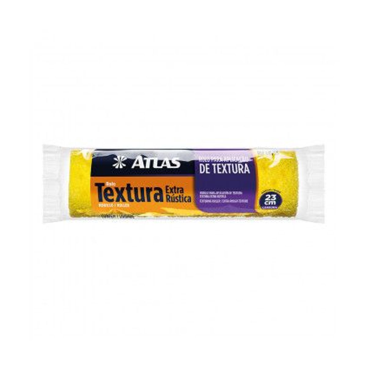 Rolo para Textura Extra Rústica de Espuma 23cm REF-110/55 Amarelo, marca Atlas - Foto Principal