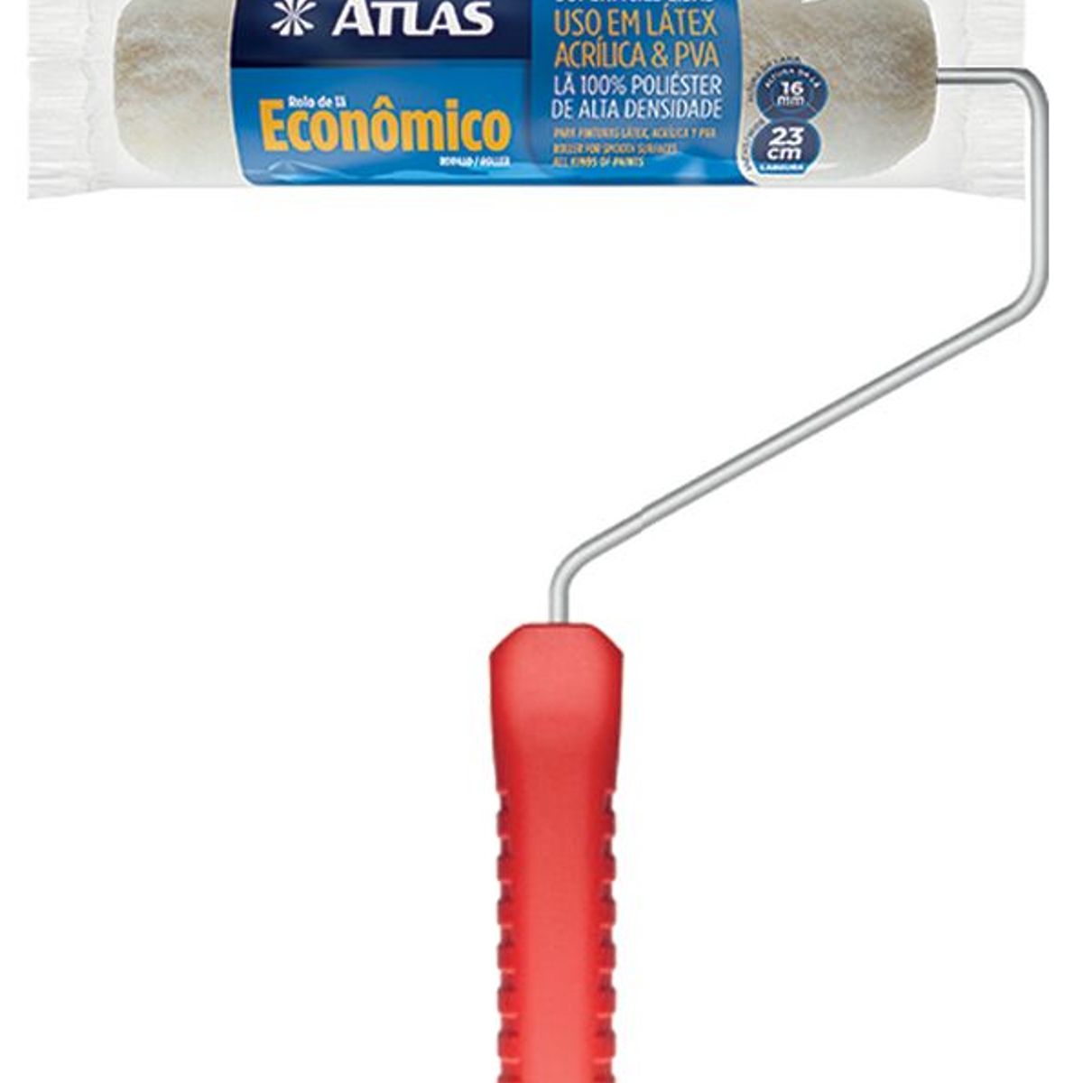 Conjunto de Pintura Lã Sintética Esmalte, Acrílica e Látex 23cm REF-2773SR Amarelo, marca Atlas - Foto Principal