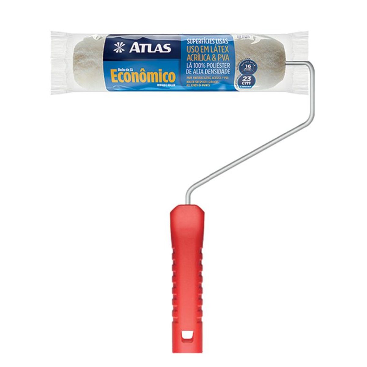 Conjunto de Pintura Lã Sintética Esmalte, Acrílica e Látex 23cm REF-2773SR Amarelo, marca Atlas - Foto Principal
