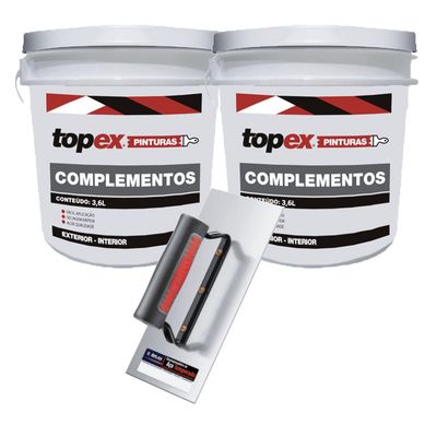 Kit 2 Gales de Massa Corrida 6kg Branco + 1 Desempenadeira de Ao Temperado Lisa 12x25cm REF-143