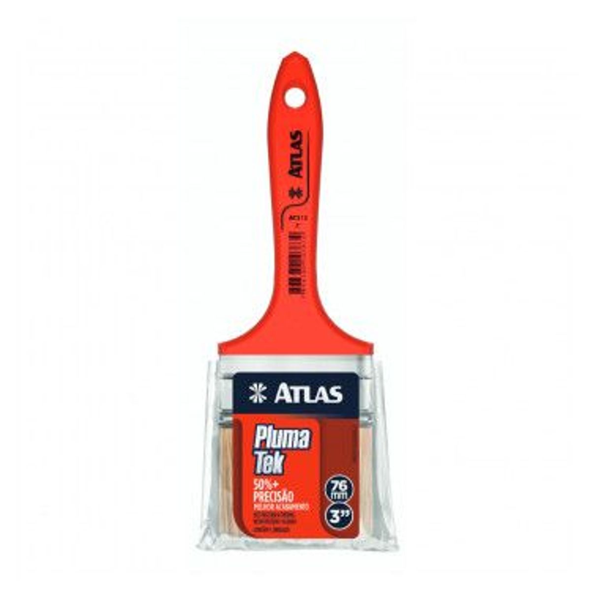 Trincha Média Sintética para Pintura Plumatek 3" REF-AT315/7 Vermelho, marca Atlas - Foto Principal