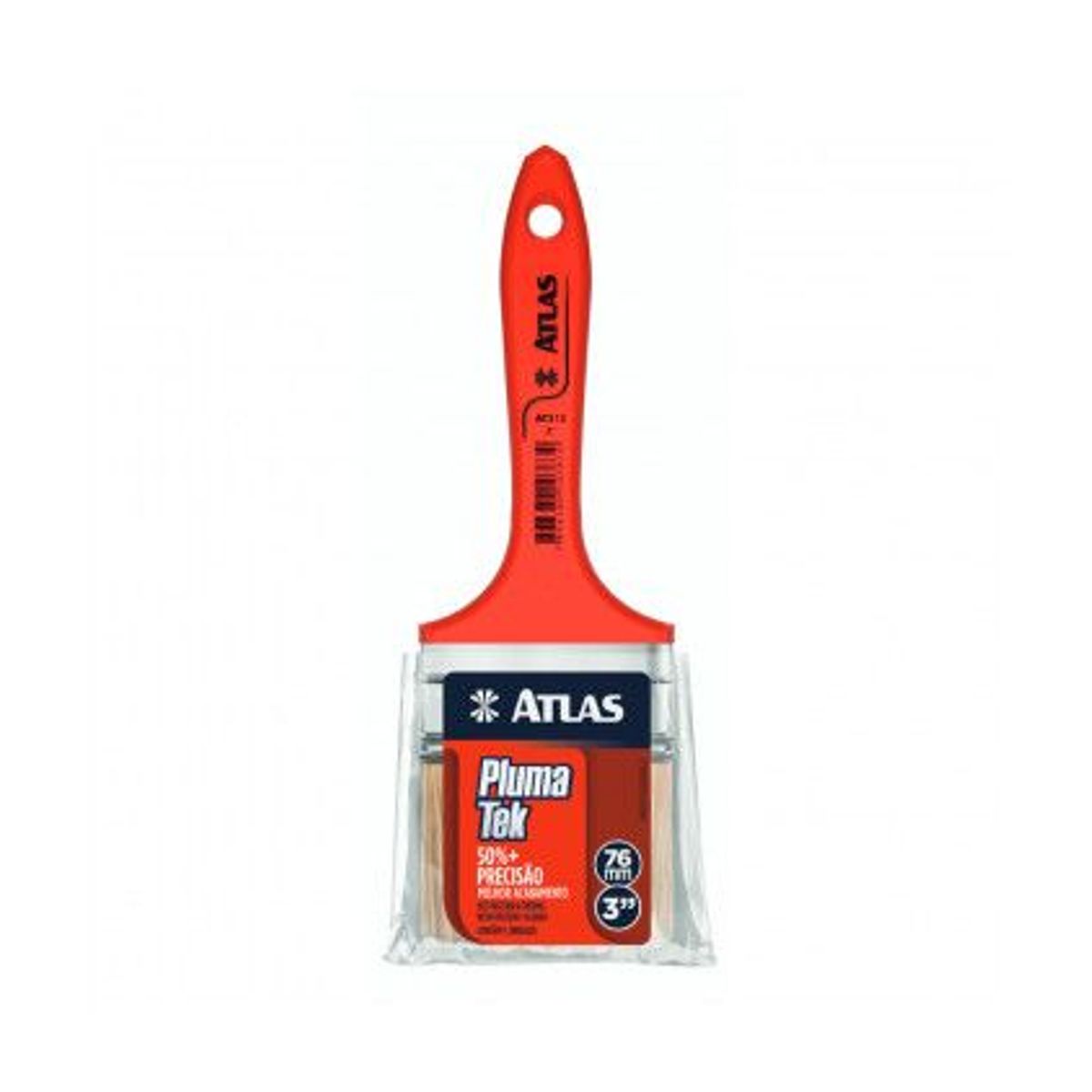Trincha Média Sintética para Pintura Plumatek 3" REF-AT315/7 Vermelho, marca Atlas - Foto Principal