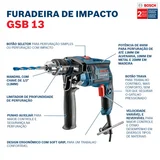 Furadeira de Impacto Bosch GSB 13 RE 650W 220V